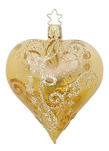 Heart Milano, gold shiny transparent, #20060T041, by Inge-Glas of Germany