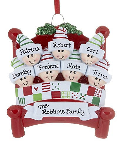 Bed Heads Family of 7 Christmas Ornament, Free Personalization, Rm705-7