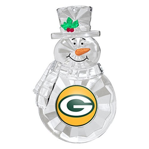 NFL Green Bay Packers Traditional Snowman Ornament, 4.5, White by Topperscot by Boelter Brands