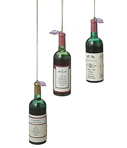 MIDWEST CBK 4 Inch Wine Bottles Christmas Ornament, SET OF 6
