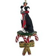 Greyhound Black & White Candy Cane Ornament by Conversation Concepts
