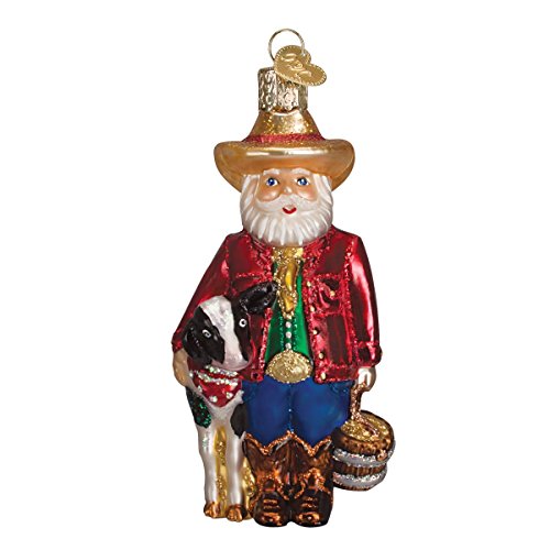 Old World Christmas Rancher Santa Glass Blown Ornament