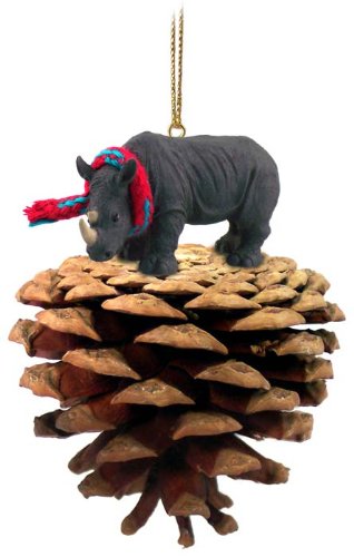 Conversation Concepts Rhinoceros Pinecone Pet Ornament