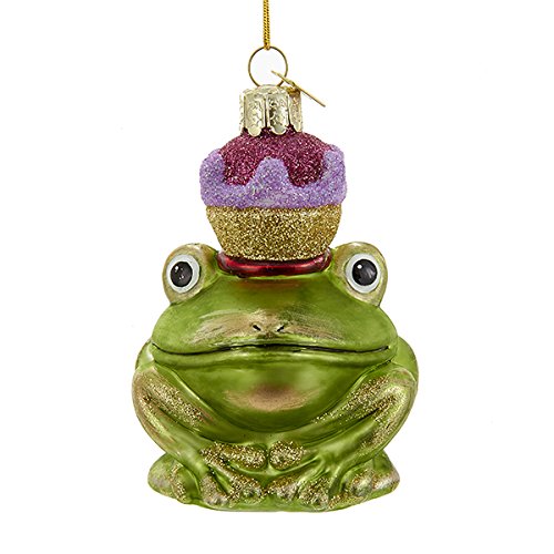 Kurt Adler Frog Prince With Crown Glass Noble Gem Christmas Ornament