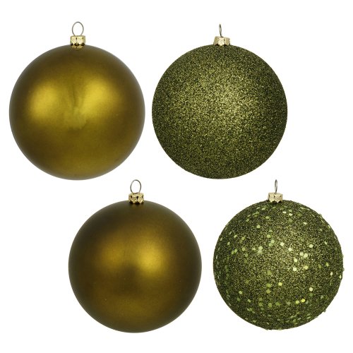 Vickerman 3″ Olive 4 Finish Ball Ornament 16 per Box