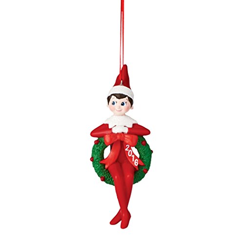 Department 56 Elf on The Shelf From Elf in Wreath Dated Ornament 4.5 In
