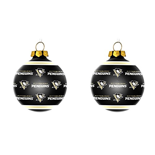 NHL Pittsburgh Penguins Repeat Glass Ball Christmas Ornament Bundle 2 Pack By Forever Collectibles