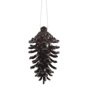 Vickerman Pine Cone Ornament, 3.5-Inch, Black, 6-Pack