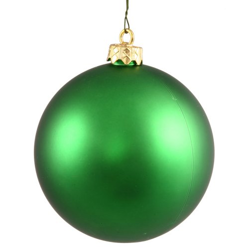 Vickerman 6″ Green Matte Ball Ornament 4 per Box