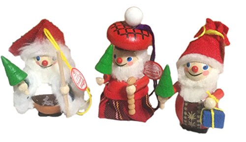 Steinbach Collectible Santa Ornaments, Set of 3