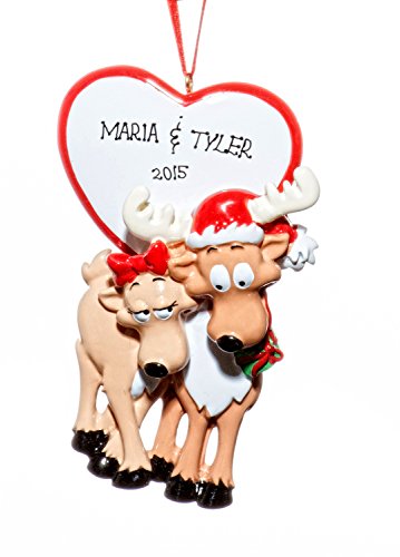 Couple Christmas Holiday Reindeer Be My Dear Ornament-Free Name Personalized-Shipped In One Day