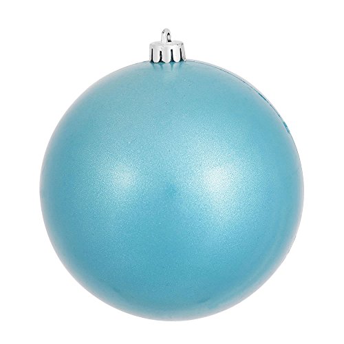 Vickerman Candy Finish Seamless Shatterproof Christmas Ball Ornament, UV Resistant with Drilled Cap, 12 per Bag, 3″, Turquoise