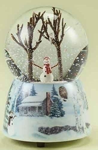 5″ Winter Wonderland Musical Snowman Christmas Snow Globe Glitterdome