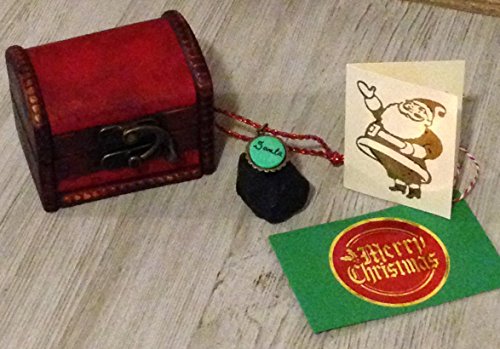 Handmade Lump of Coal Ornament with Santa Card