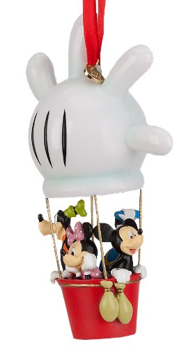 Disney Store Mickey Mouse Clubhouse Balloon Christmas Sketchbook Ornament Figurine with Mickey Mouse, Minnie Mouse, Donald Duck and Goofy