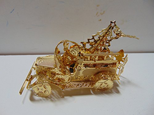 Baldwin SANTA’S FIRETRUCK Christmas Ornament, Brass with 24k Gold Overlay