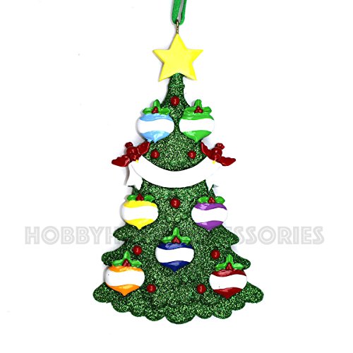 Urparcel Green Christmas Tree Family of 7 Personalized Christmas Ornament Rudolph and Me
