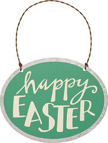 PBK Tin Metal Miniature Ornament – Oval Happy Easter Sign #29752