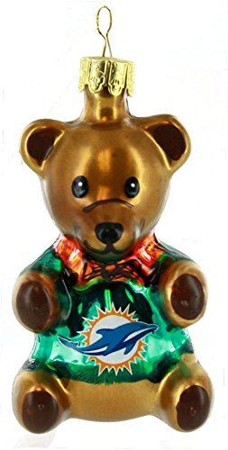 The Boelter Companies 136-MIADOL Teddy Bear Ornament – Miami Dolphins