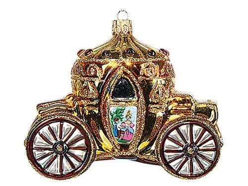 Wedding Carriage Polish Mouth Blown Glass Christmas Ornament Tree Decoration