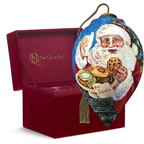 Ne’Qwa Art, Christmas Gifts, “Milk And Cookies For Santa”, Artist Dona Gelsinger, Princess-Shaped Glass Ornament, #7161101