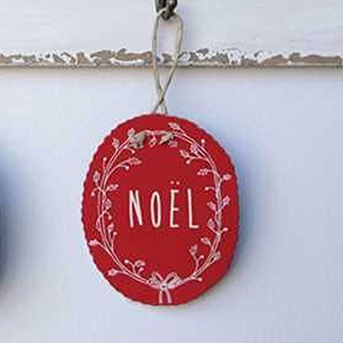 Creative Co-Op Hand-Painted Tin Ornament – Noel