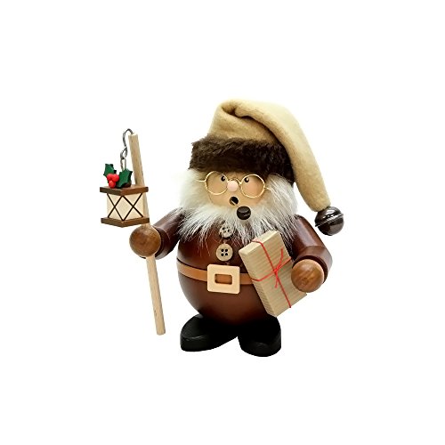 1-464 – Christian Ulbricht Incense Burner – Santa with Lantern (Natural) – 6″”H x 5″”W x 5.5″”D