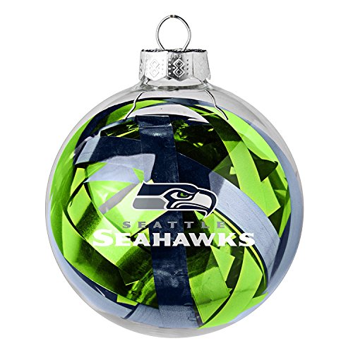 NFL Officially Licensed Seattle Seahawks Tinsel Filled Ball Ornament