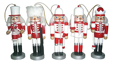 Santa’s Workshop 70836 Candy Cane Drizzle Nutcracker Ornaments, Set of 5