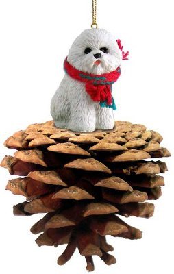Bichon Frise Dog Pinecone Ornament by Conversation Concepts