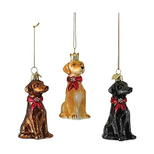 Kurt Adler 3.5″ Noble Gems Glass Labrador Retriever Ornament