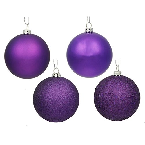 Vickerman 212790 – 1.6″ Purple 4 Assorted Finishes Ball Christmas Tree Ornament (96 pack) (N595406A)