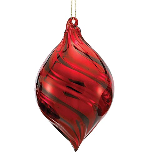 Glass Red Finial Christmas Ornament 90mm D1999-B Kurt Adler