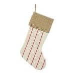 Martha Stewart Living 19 in. Cotton Thin Vertical Stripe Stocking with Bell Accents