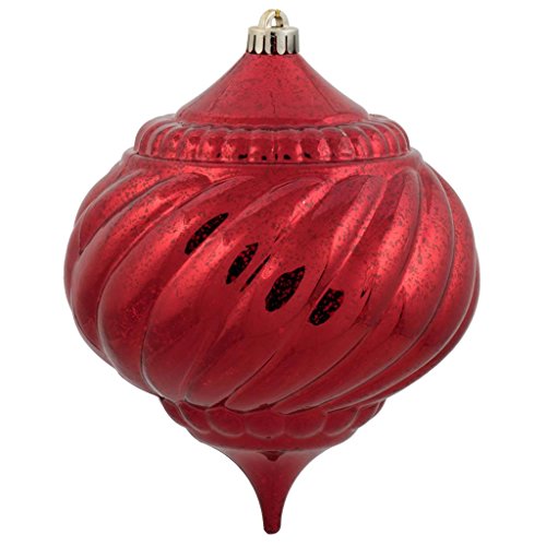 Vickerman 442029 – 6″ Red Shiny Mercury Finish Onion Christmas Tree Ornament (4 pack) (M165703)
