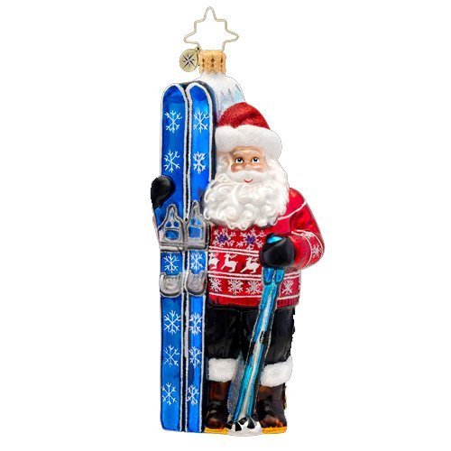 Christopher Radko Glass Hitting the Slopes Nordic Santa Claus Christmas Ornament #1017105 by Christopher Radko