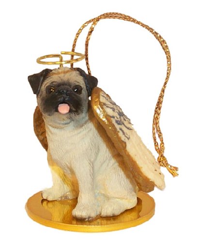 Pug Angel Dog Ornament – Fawn by Conversation Concepts