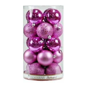 Vickerman 4 Finish Ornaments, 3-Inch, Orchid, 16-Pack