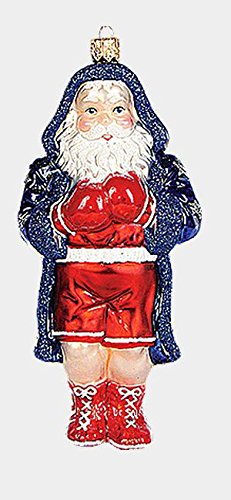 Boxing Santa Polish Mouth Blown Glass Christmas Ornament Sports Decoration Boxer