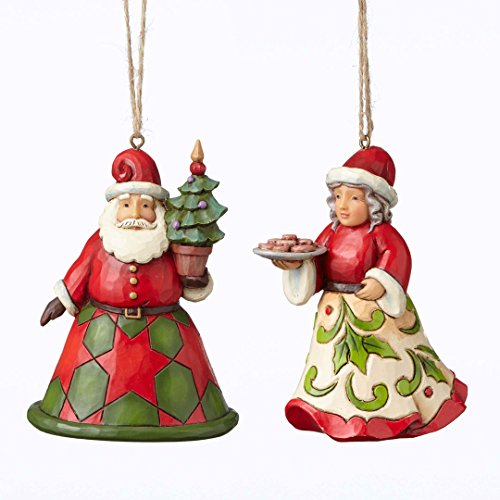 Jim Shore Heartwood Creek Mr. and Mrs. Claus Christmas Ornament Set of 2 4051332