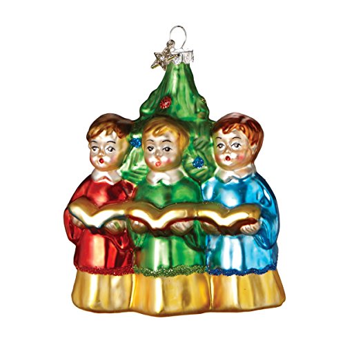 MERRY CHRISTMAS CAROLERS Church cute glass ornament – classic holidays NEW