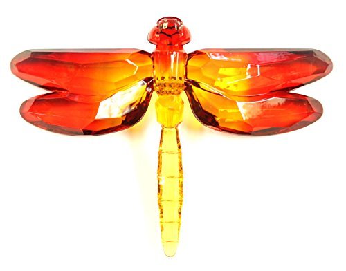 Crystal Expressions Acrylic 4×6 Inch Dragonfly Ornament/ Sun-Catcher (Orange)