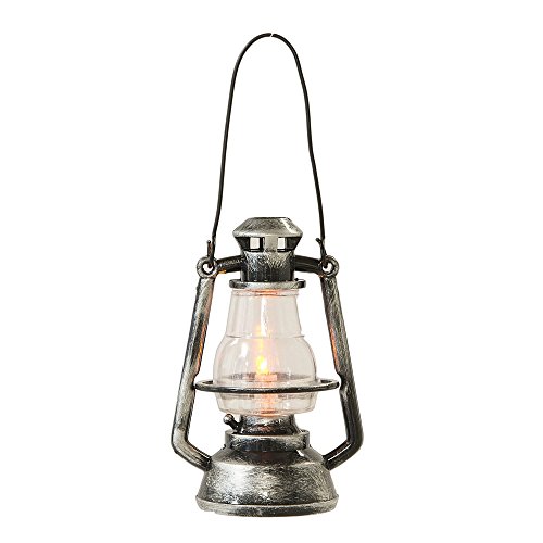Lighted LED Lantern Silver-colored Hanging Christmas Ornament