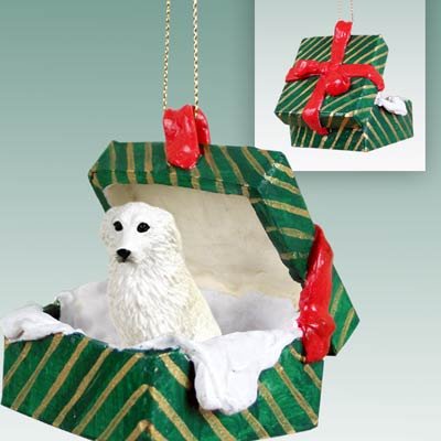 Conversation Concepts Great Pyrenees Gift Box Green Ornament