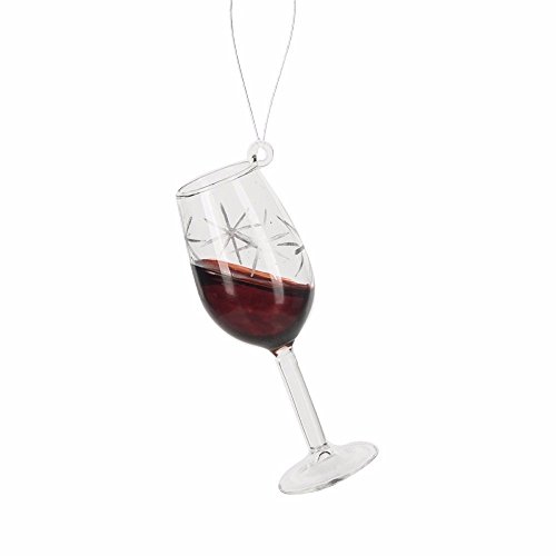 Glass of White or Red Wine Holiday Hanging Ornament 122414 122413 Midwest CBK (Red)