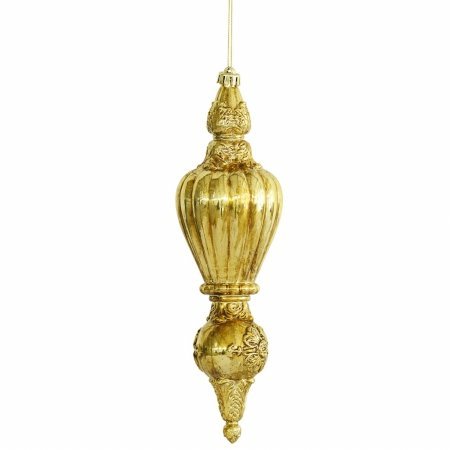 Vickerman 29219 – 12″ Antique Gold Finial Christmas Tree Ornament (2 pack) (O128011)