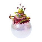 Patience Brewster Christmas Krinkles Poinsettia Frog Ball Ornament Retired – Ornaments 56-39320KRINK
