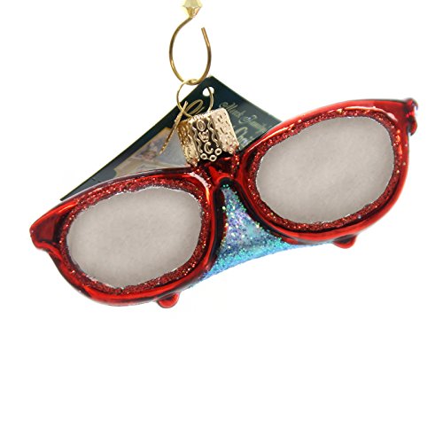 Old World Christmas SUNGLASSES Glass Ornament Eye Protection 36161 Red