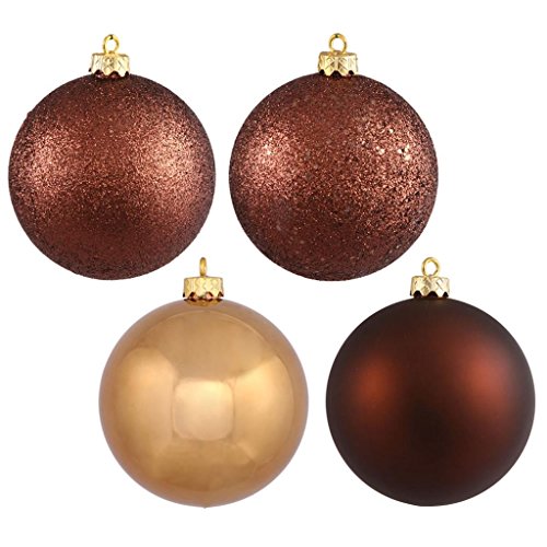 Vickerman 174425 – 2.4″ Mocha 4 Assorted Finish Ball Christmas Tree Ornament (60 pack) (N596016A)
