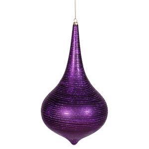 Vickerman 12″ Purple Matte and Glitter Finish Onion Drop Christmas Ornament